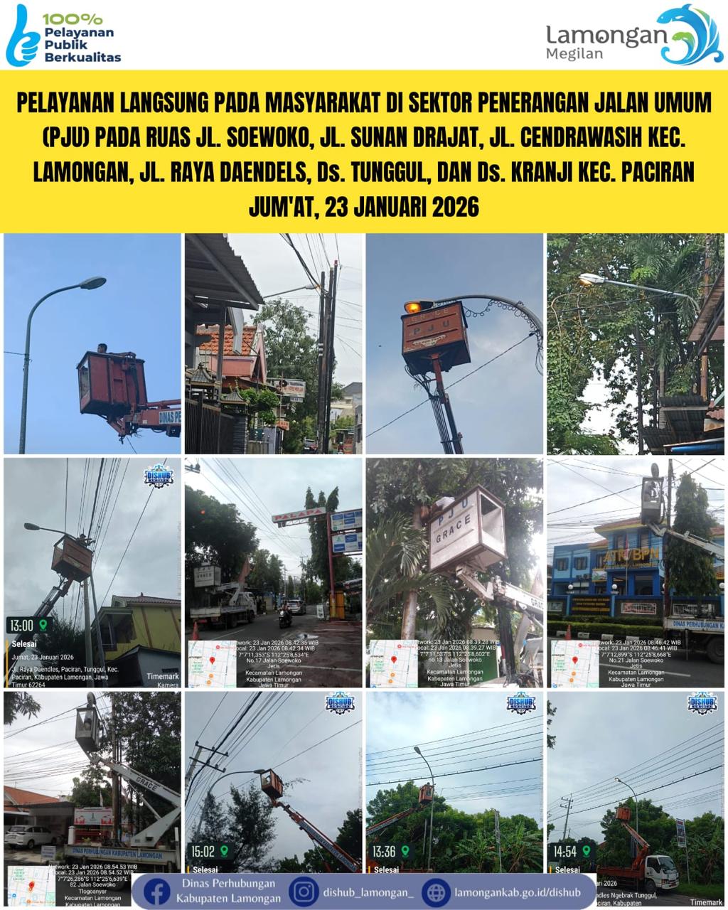 Foto: Pelayanan Langsung pada Masyarakat di Sektor Penerangan Jalan Umum (PJU) di Kecamatan Lamongan & Paciran