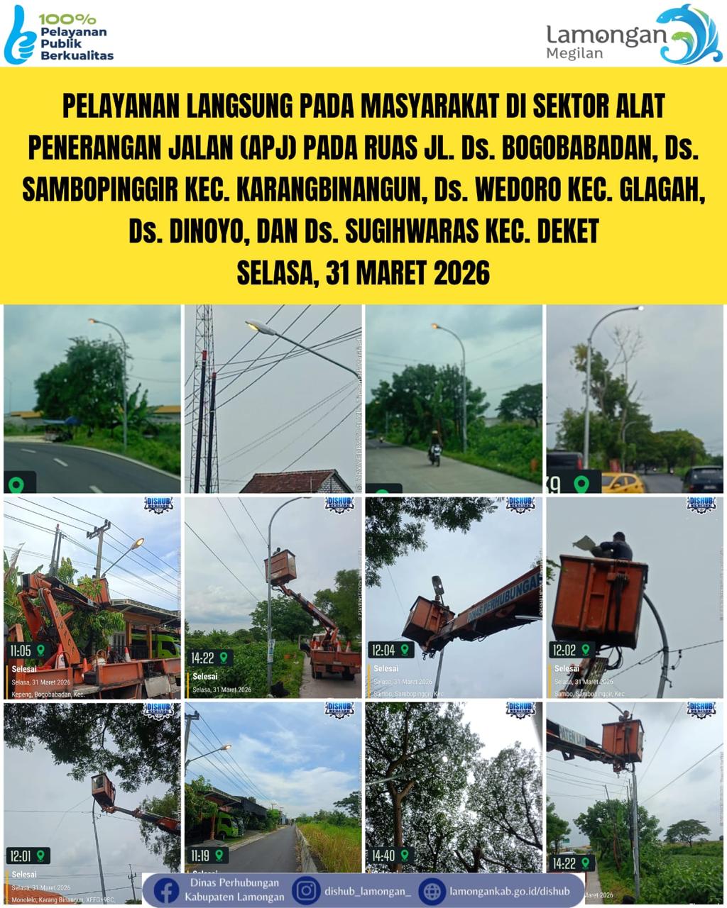 Foto: Pelayanan Langsung pada Masyarakat di Sektor Penerangan Jalan Umum (PJU) di Kecamatan Glagah, Karangbingangun, & Deket