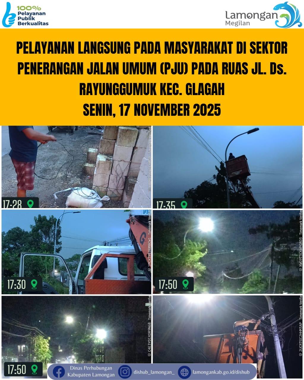 Foto: Pelayanan Langsung pada Masyarakat di Sektor Penerangan Jalan Umum (PJU) di Kecamatan Glagah