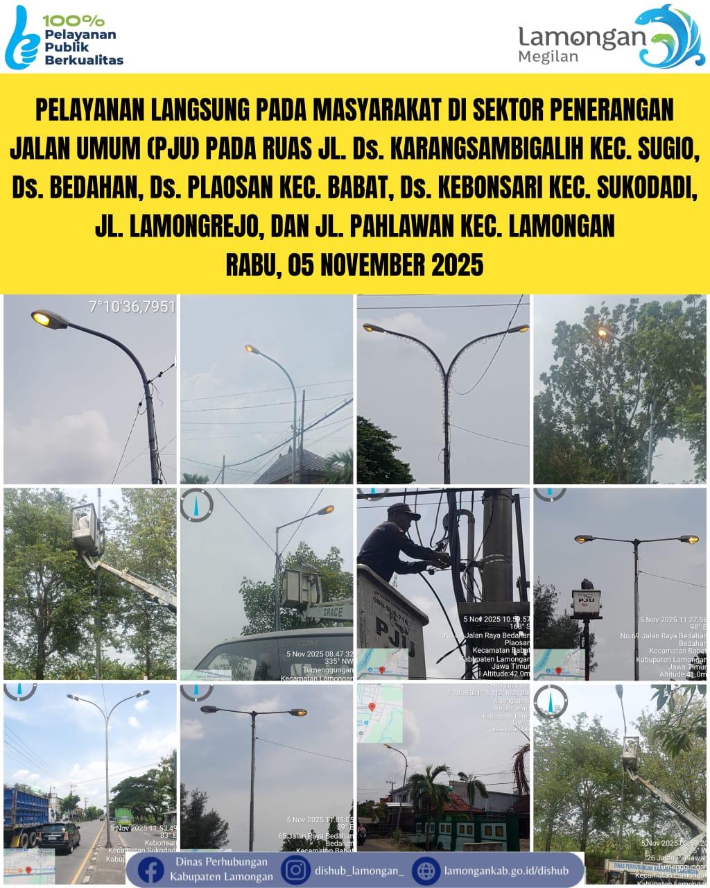 Foto: Pelayanan Langsung pada Masyarakat di Sektor Penerangan Jalan Umum (PJU) di Kecamatan Sugio, Lamongan, Babat, & Sukodadi
