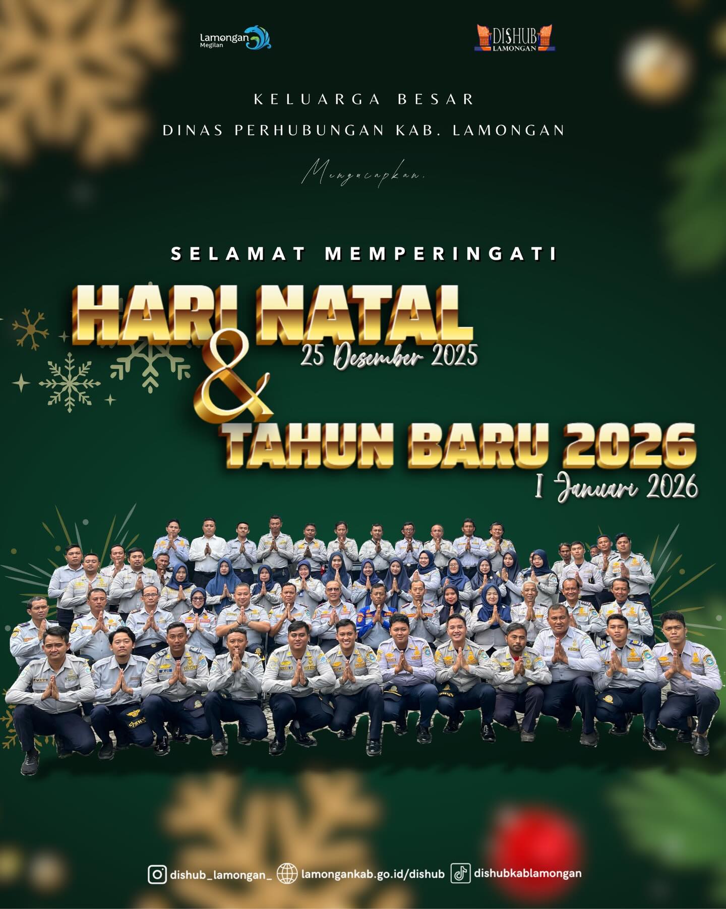 Foto: Dinas Perhubungan Kabupaten Lamongan Mengucapkan Selamat Hari Natal Dan Tahun Baru 2026