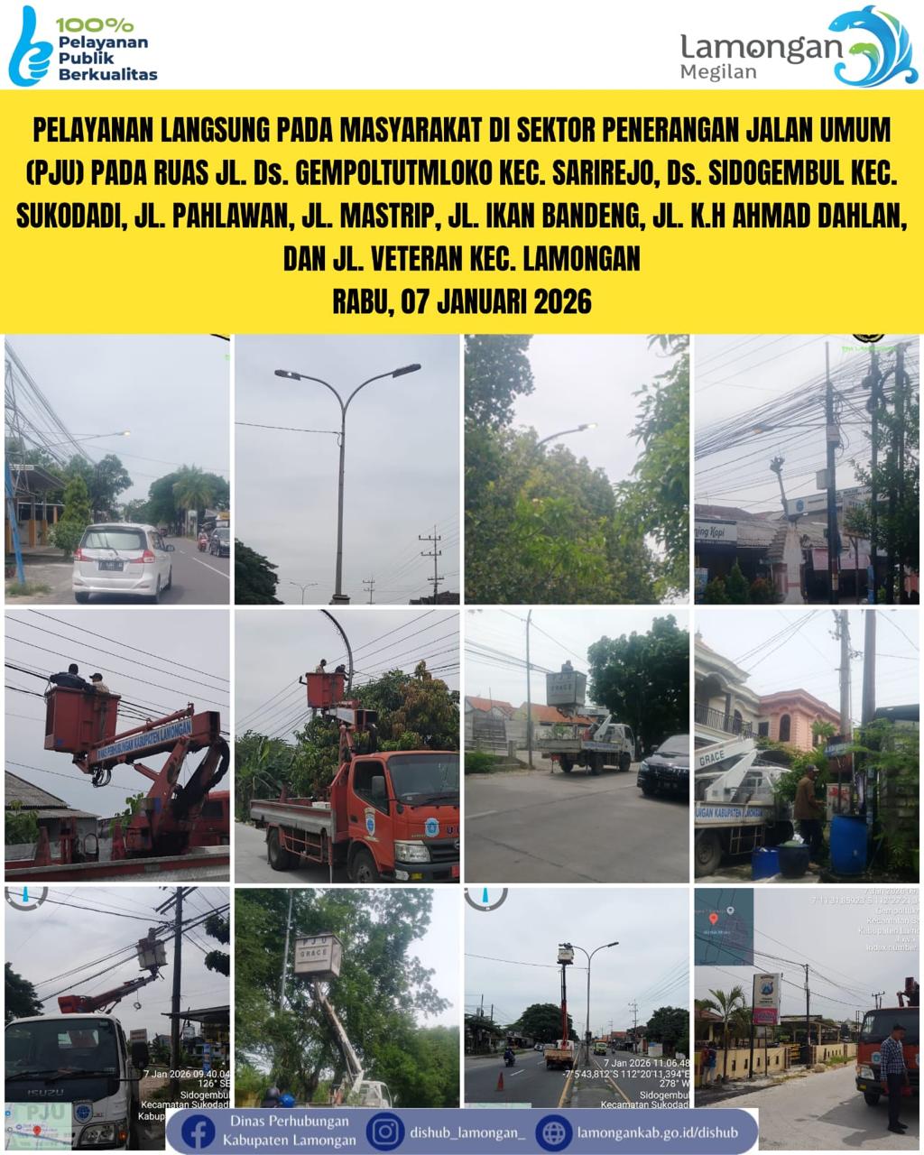 Foto: Pelayanan Langsung pada Masyarakat di Sektor Penerangan Jalan Umum (PJU) di Kecamatan Sarirejo, Sukodadi, & Lamongan