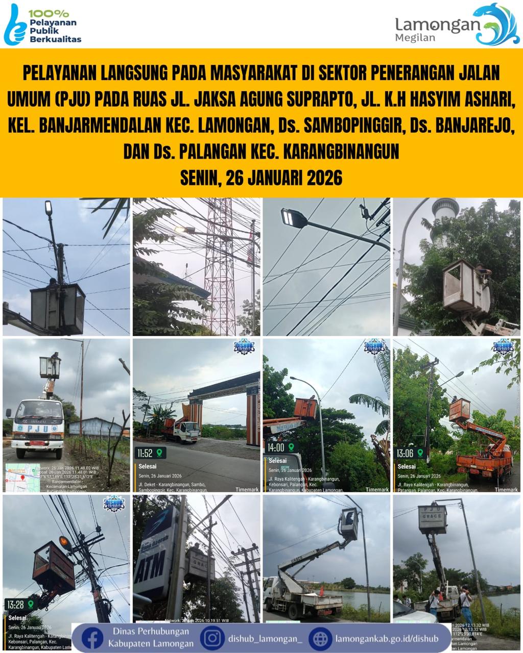 Foto: Pelayanan Langsung pada Masyarakat di Sektor Penerangan Jalan Umum (PJU) di Kecamatan Lamongan & Karangbinangun