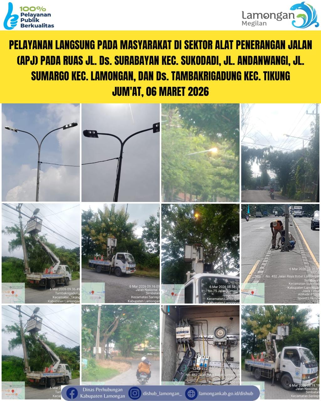 Foto: Pelayanan Langsung pada Masyarakat di Sektor Penerangan Jalan Umum (PJU) di Kecamatan Lamongan, Sukodadi, & Tikung