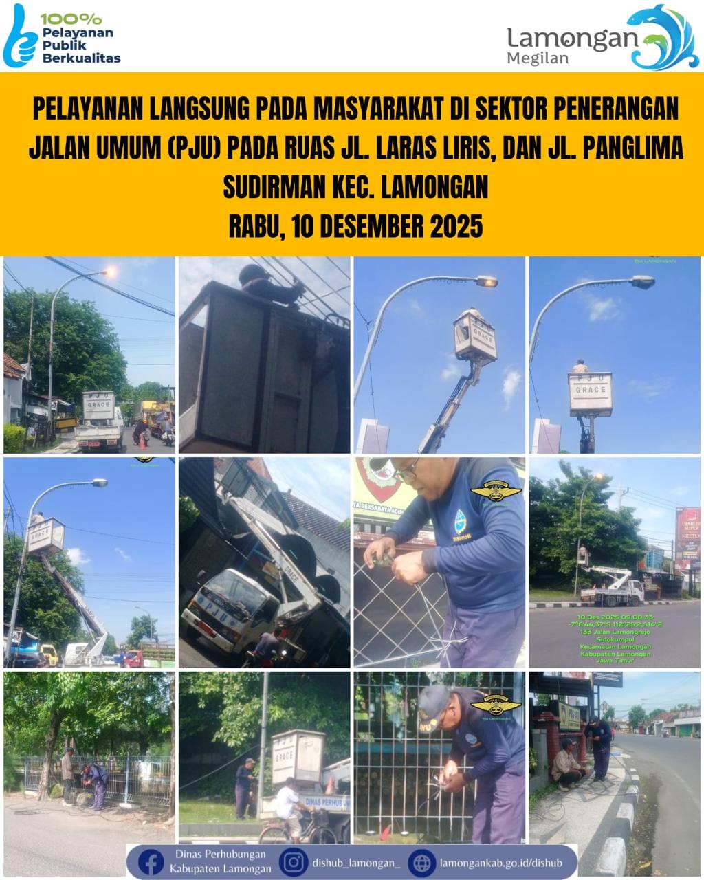 Foto: Pelayanan Langsung pada Masyarakat di Sektor Penerangan Jalan Umum (PJU) di Kecamatan Lamongan