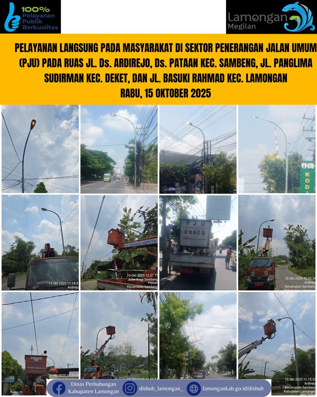 Foto: Pelayanan Langsung pada Masyarakat di Sektor Penerangan Jalan Umum (PJU) di Kecamatan Sambeng, Deket, dan Lamongan