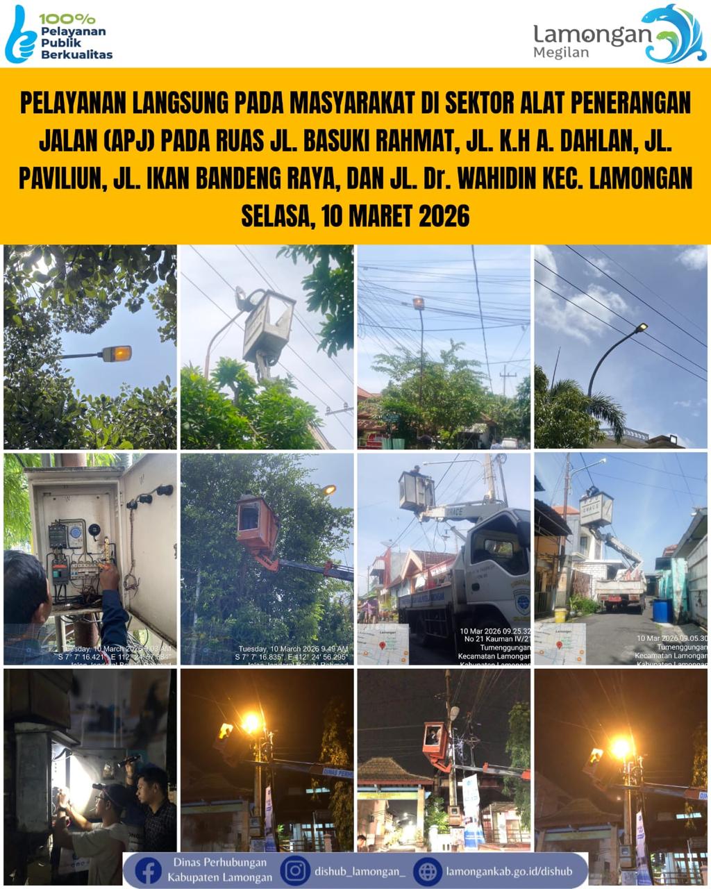 Foto: Pelayanan Langsung pada Masyarakat di Sektor Penerangan Jalan Umum (PJU) di Kecamatan Lamongan
