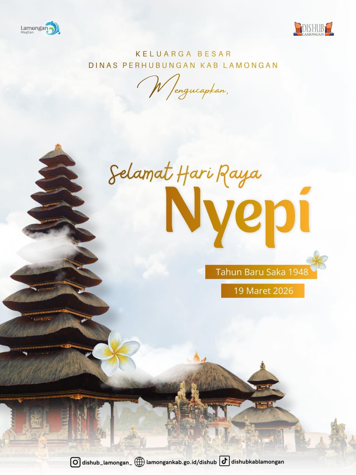 Foto: Dinas Perhubungan Kabupaten Lamongan mengucapkan selamat Hari Raya Nyepi