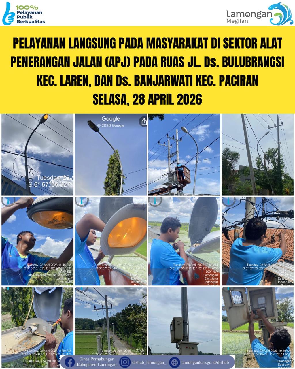 Foto: Pelayanan Langsung pada Masyarakat di Sektor Penerangan Jalan Umum (PJU) di Kecamatan Laren & Paciran