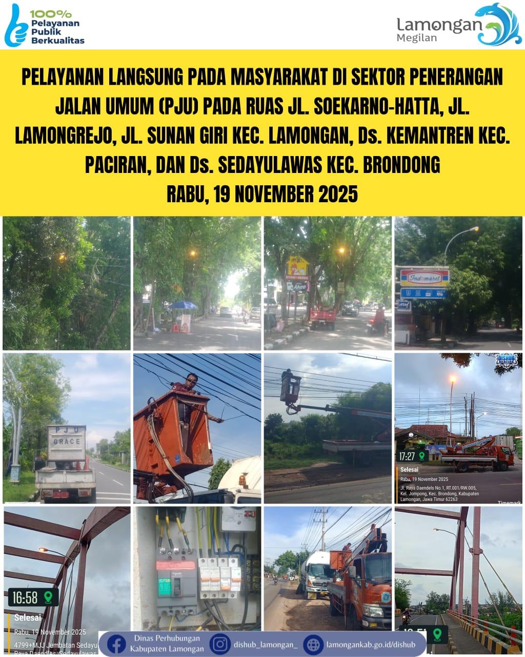 Pelayanan Langsung pada Masyarakat di Sektor Penerangan Jalan Umum (PJU) di Kecamatan Lamongan, P...