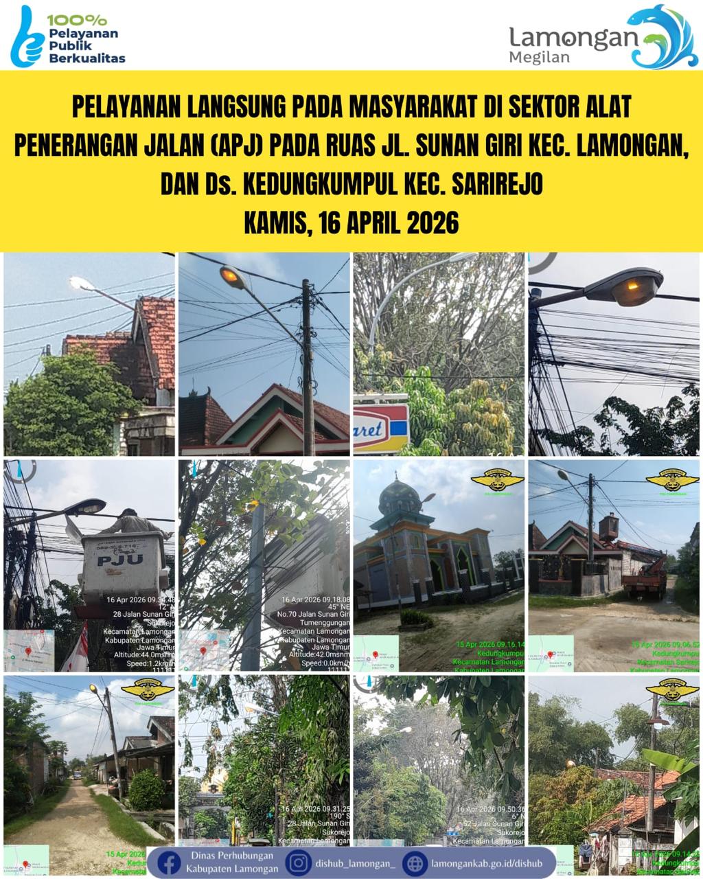 Foto: Pelayanan Langsung pada Masyarakat di Sektor Penerangan Jalan Umum (PJU) di Kecamatan Lamongan & Sarirejo