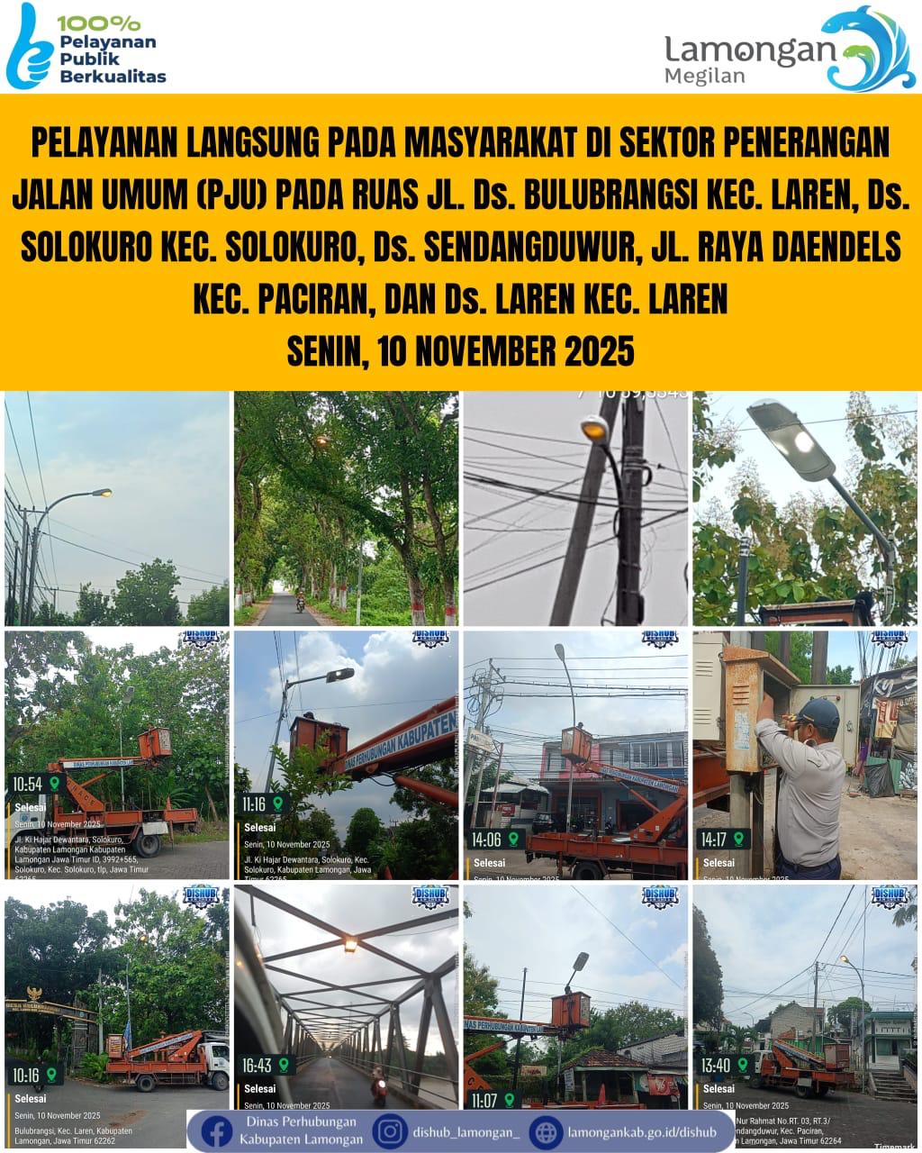 Foto: Pelayanan Langsung pada Masyarakat di Sektor Penerangan Jalan Umum (PJU) di Kecamatan Solokuro, Paciran, & Laren