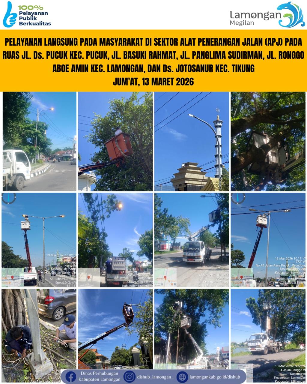 Foto: Pelayanan Langsung pada Masyarakat di Sektor Penerangan Jalan Umum (PJU) di Kecamatan Lamongan, Pucuk, & Tikung