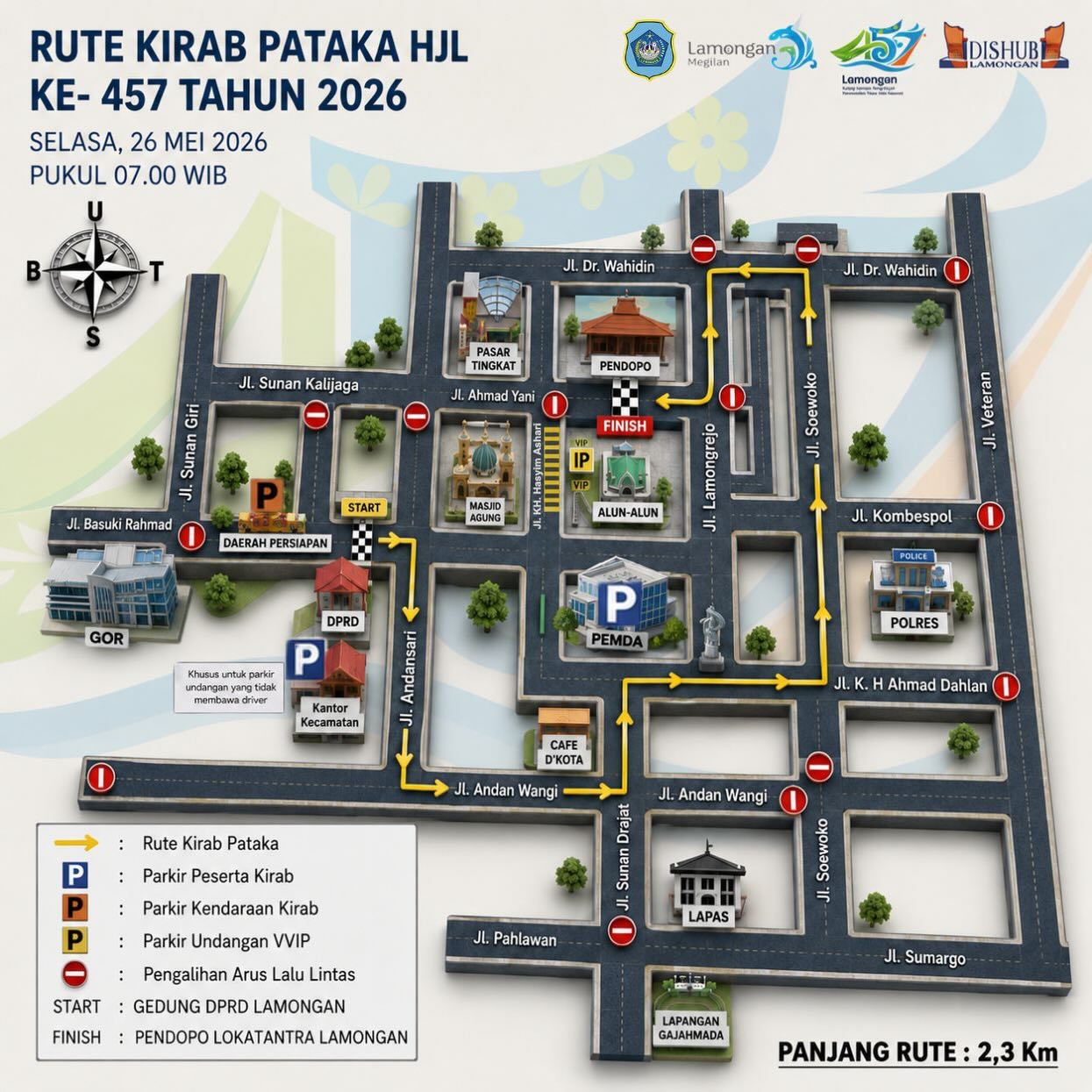 Foto: Berikut Informasi Rekayasa Dan Pengalihan Arus Lalu Lintas Dalam Rangka Kegiatan Kirab Pataka