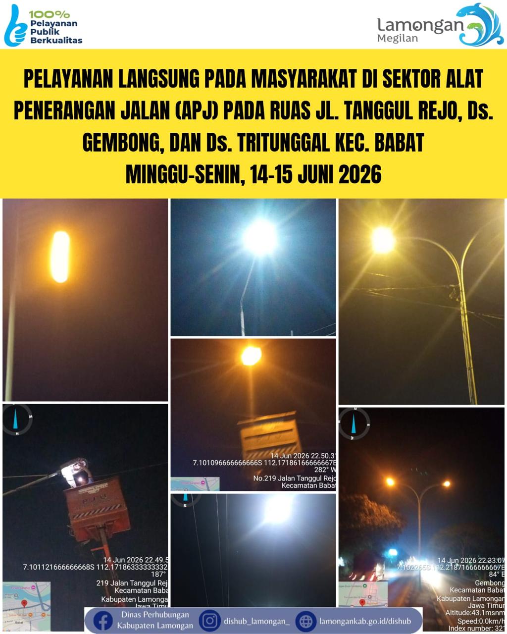 Foto: Pelayanan Langsung pada Masyarakat di Sektor Penerangan Jalan Umum (PJU) di Kecamatan Babat