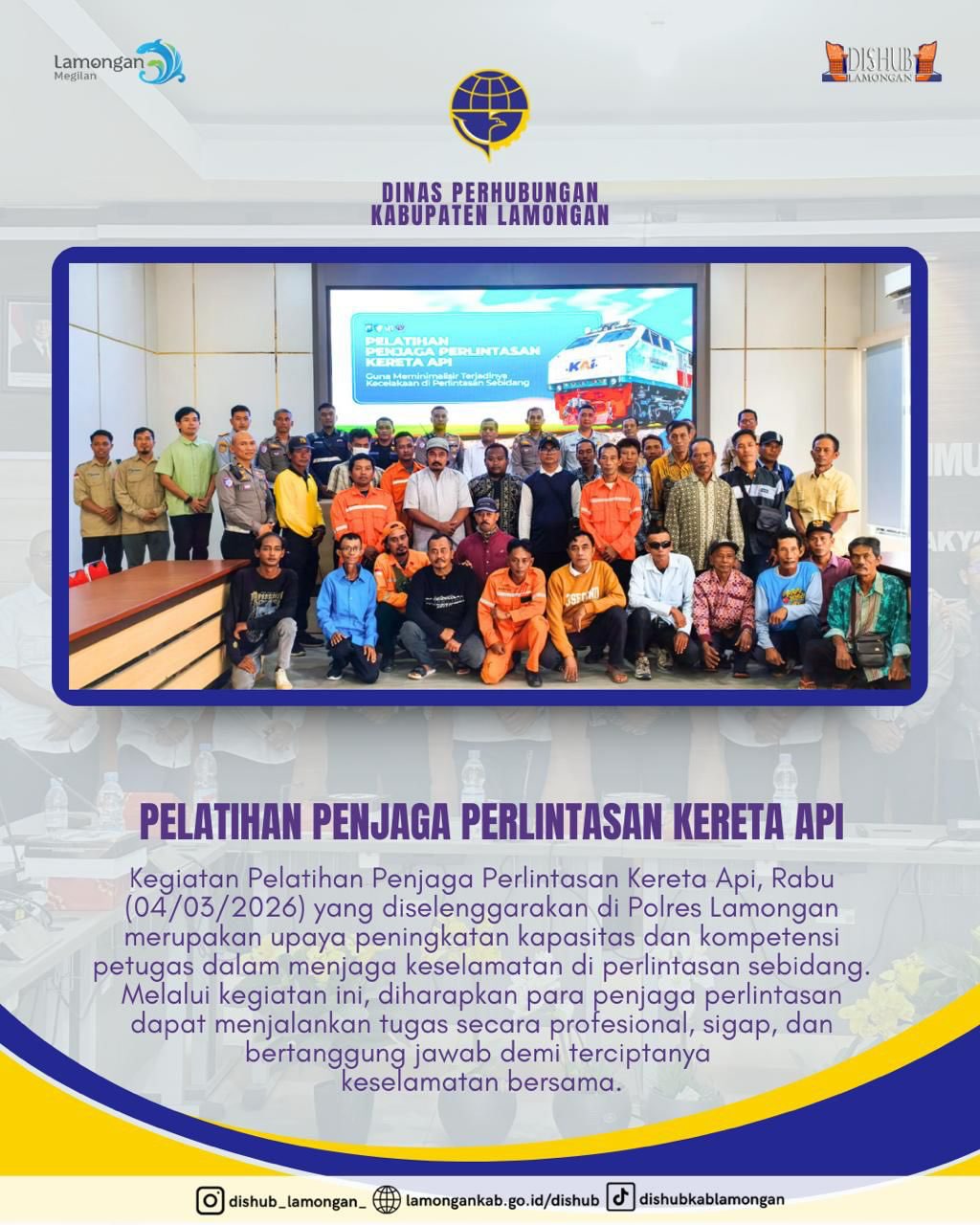 Foto: Kegiatan Pelatihan Penjaga Perlintasan Kereta Api yang diselenggarakan di Polres Lamongan