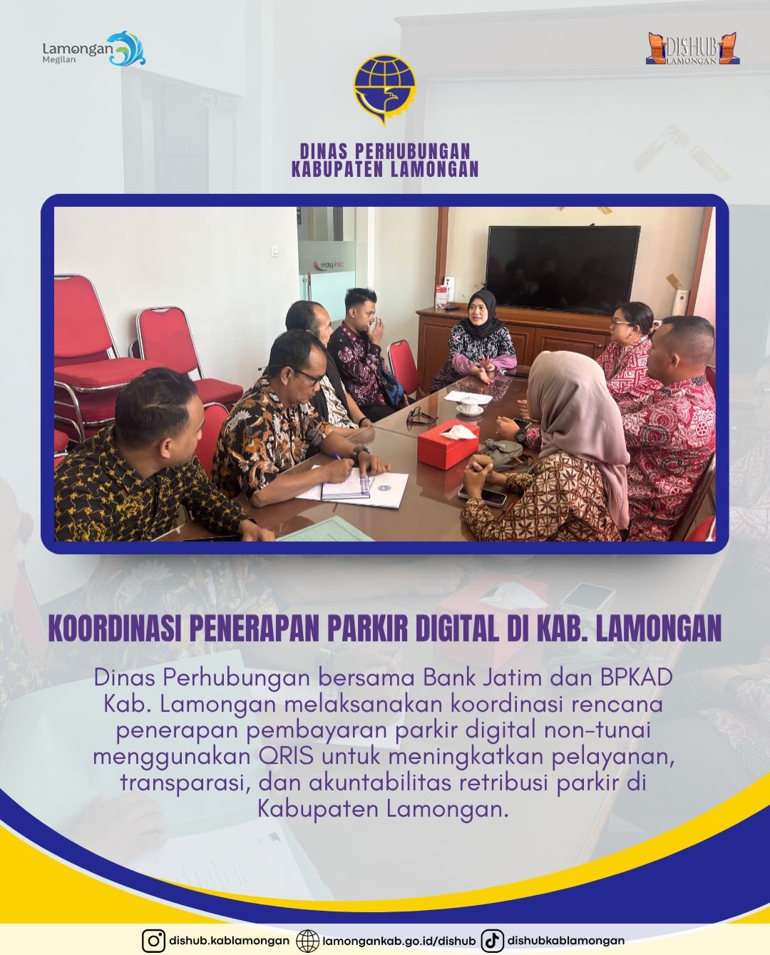 Foto: Koordinasi Penerapan Parkir QRIS di Kabupaten Lamongan