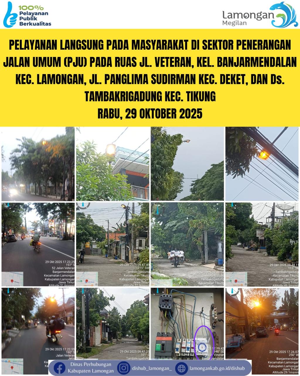 Foto: Pelayanan Langsung pada Masyarakat di Sektor Penerangan Jalan Umum (PJU) di Kecamatan Lamongan, Deket, & Tikung