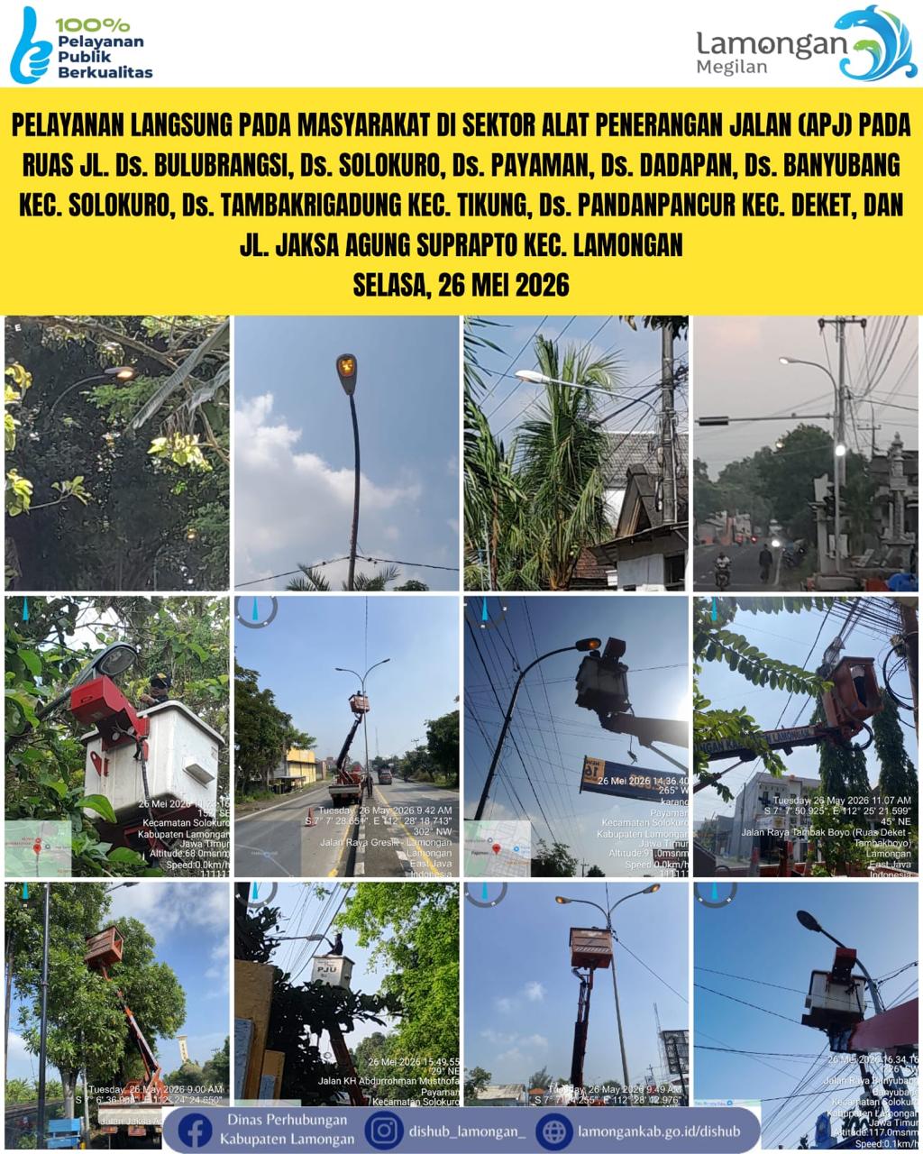 Foto: Pelayanan Langsung pada Masyarakat di Sektor Penerangan Jalan Umum (PJU) di Kecamatan Solokuro, Tikung, Deket, & Lamongan