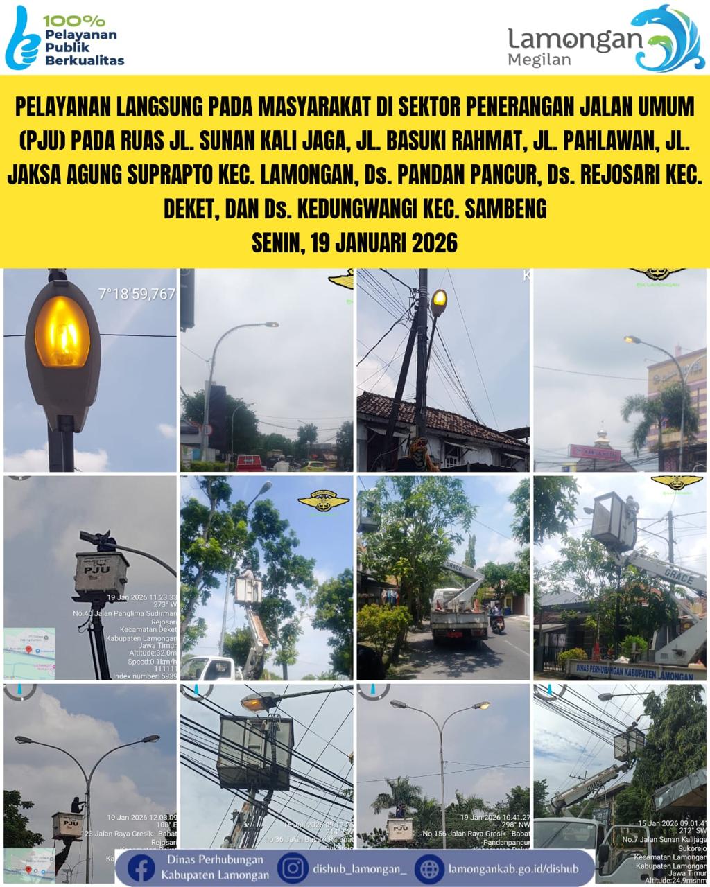 Pelayanan Langsung pada Masyarakat di Sektor Penerangan Jalan Umum (PJU) di Kecamatan Lamongan, Deket, & Sambeng