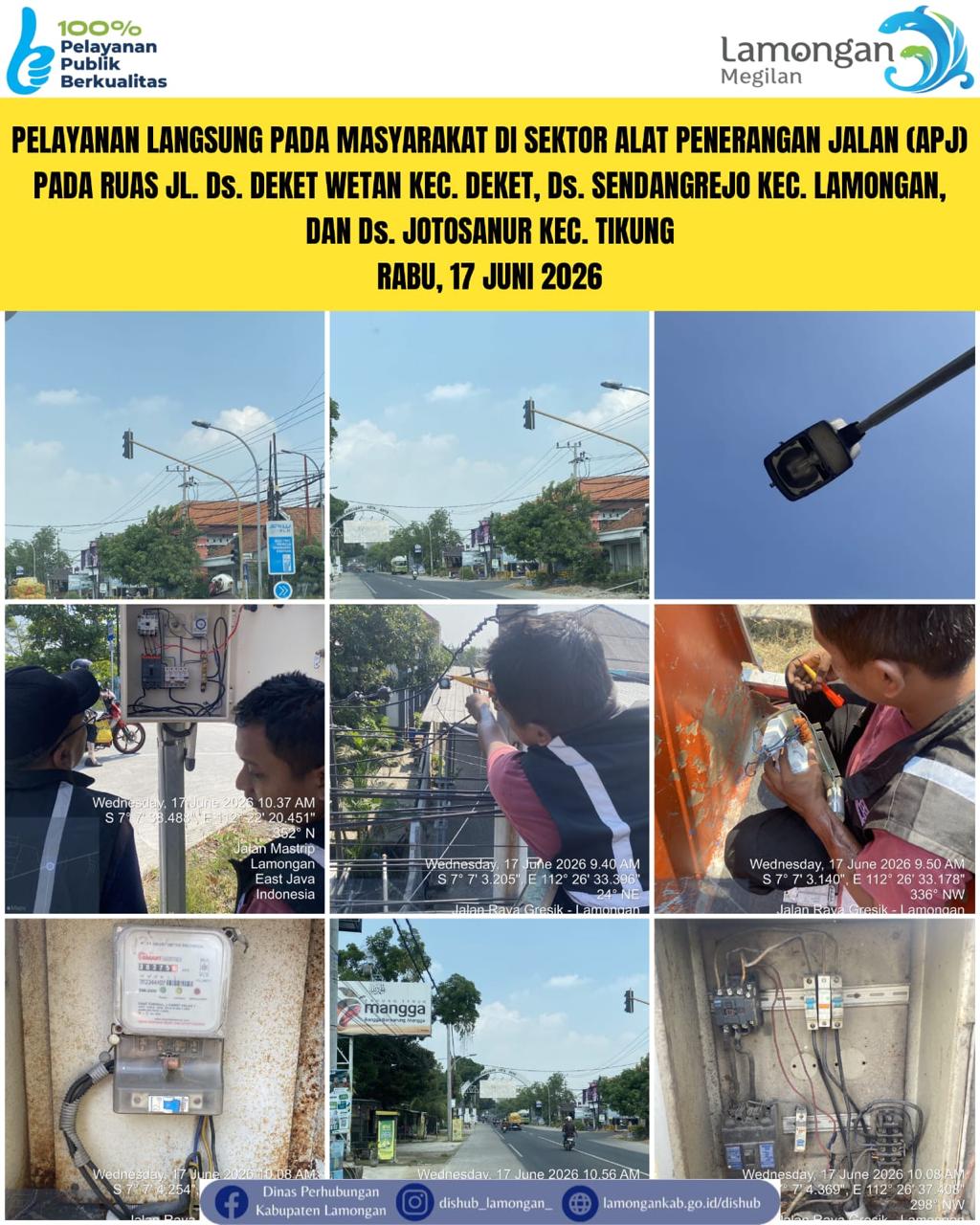 Foto: Pelayanan Langsung pada Masyarakat di Sektor Penerangan Jalan Umum (PJU) di Kecamatan Deket, Lamongan, & Tikung