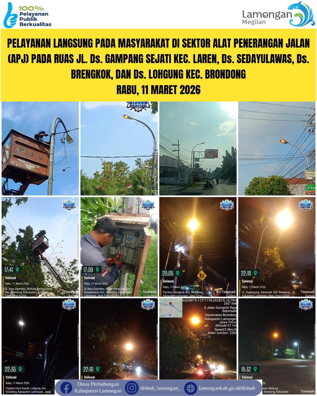 Foto: Pelayanan Langsung pada Masyarakat di Sektor Penerangan Jalan Umum (PJU) di Kecamatan Laren & Brondong