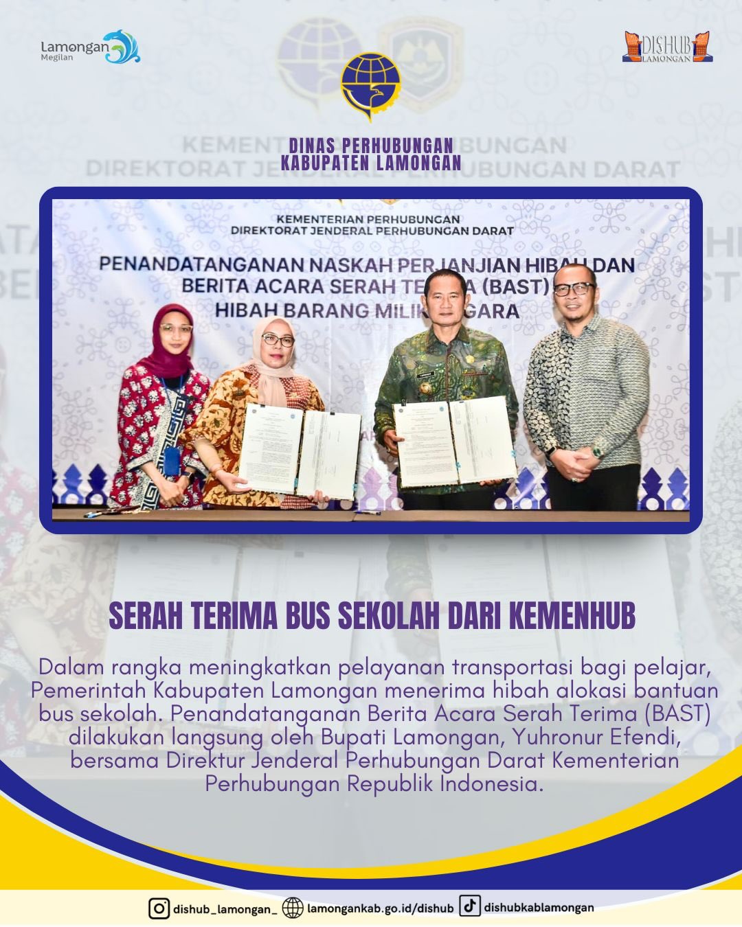 Foto: Serah Terima Bantuan Bus Sekolah dari Kementrian Perhubungan