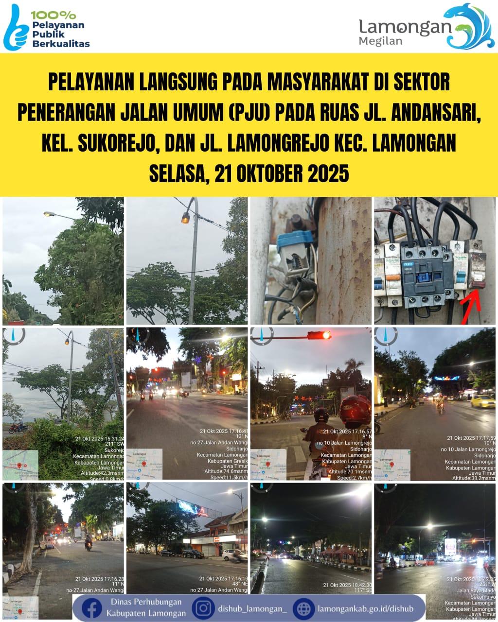 Foto: Pelayanan Langsung pada Masyarakat di Sektor Penerangan Jalan Umum (PJU) di Kecamatan Lamongan