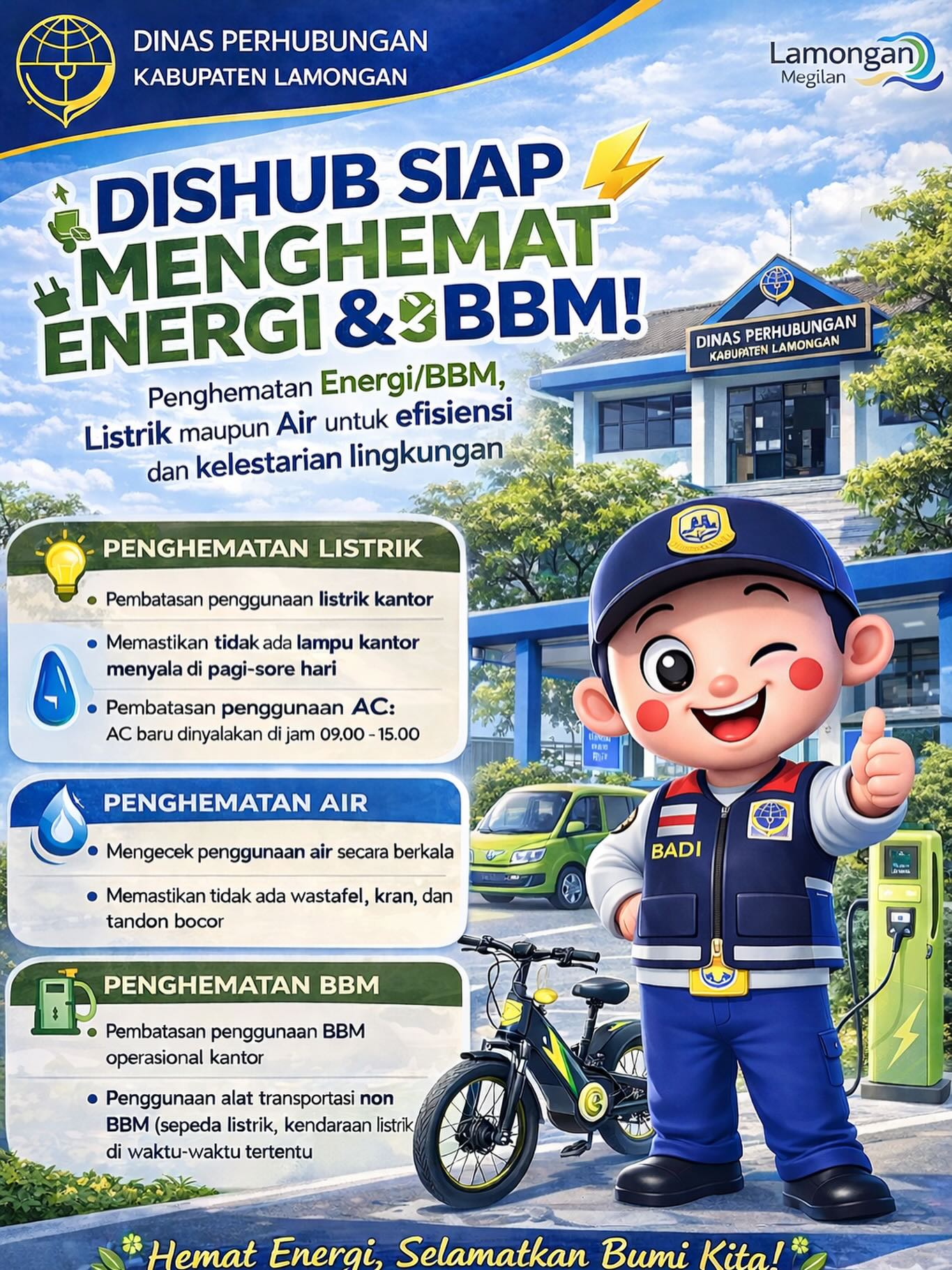 Foto: Dinas Perhubungan Kabupaten Lamongan Mendukung Penuh Upaya Penghematan Energi Dan BBM