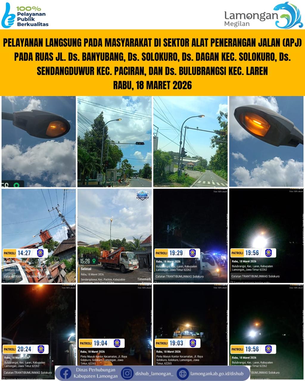 Foto: Pelayanan Langsung pada Masyarakat di Sektor Penerangan Jalan Umum (PJU) di Kecamatan Solokuro, Paciran, & Laren