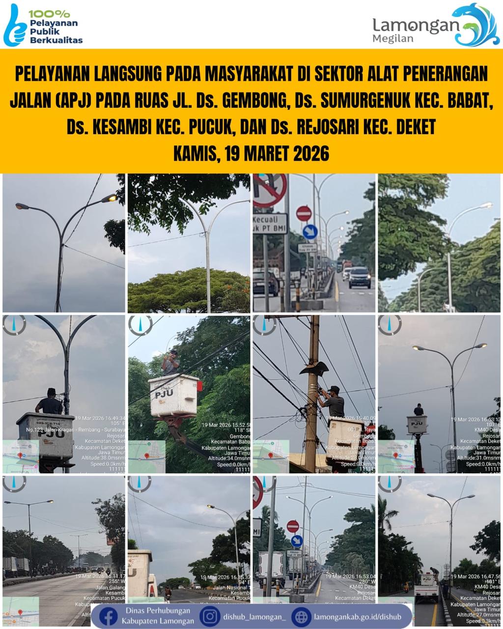 Foto: Pelayanan Langsung pada Masyarakat di Sektor Penerangan Jalan Umum (PJU) di Kecamatan Babat, Pucuk, & Deket