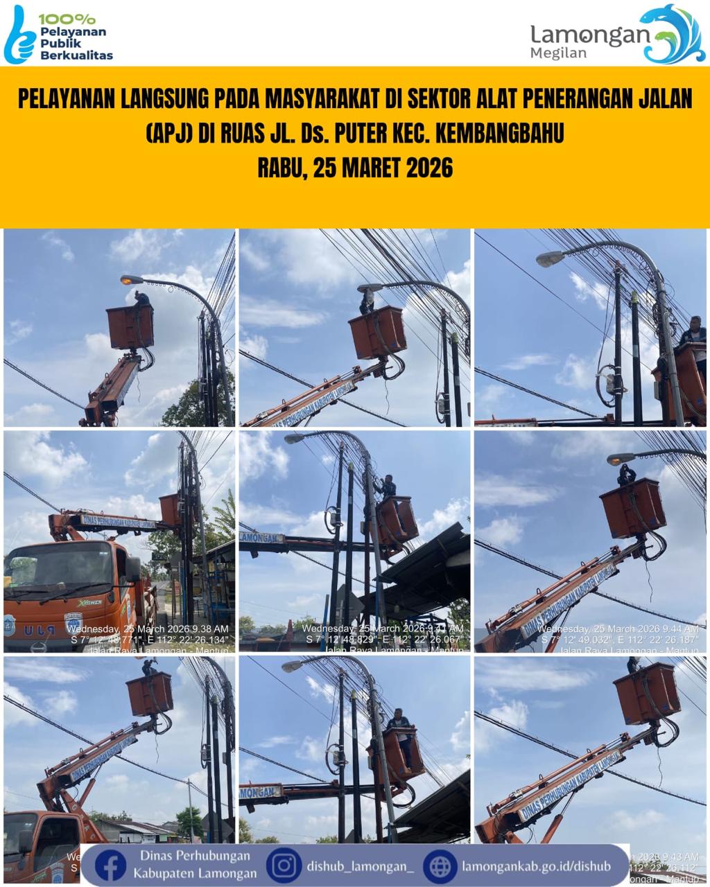 Foto: Pelayanan Langsung pada Masyarakat di Sektor Penerangan Jalan Umum (PJU) di Kecamatan Kembangbahu