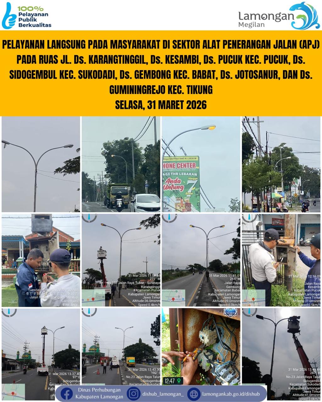 Foto: Pelayanan Langsung pada Masyarakat di Sektor Penerangan Jalan Umum (PJU) di Kecamatan Pucuk, Sukodadi, Babat, & Tikung