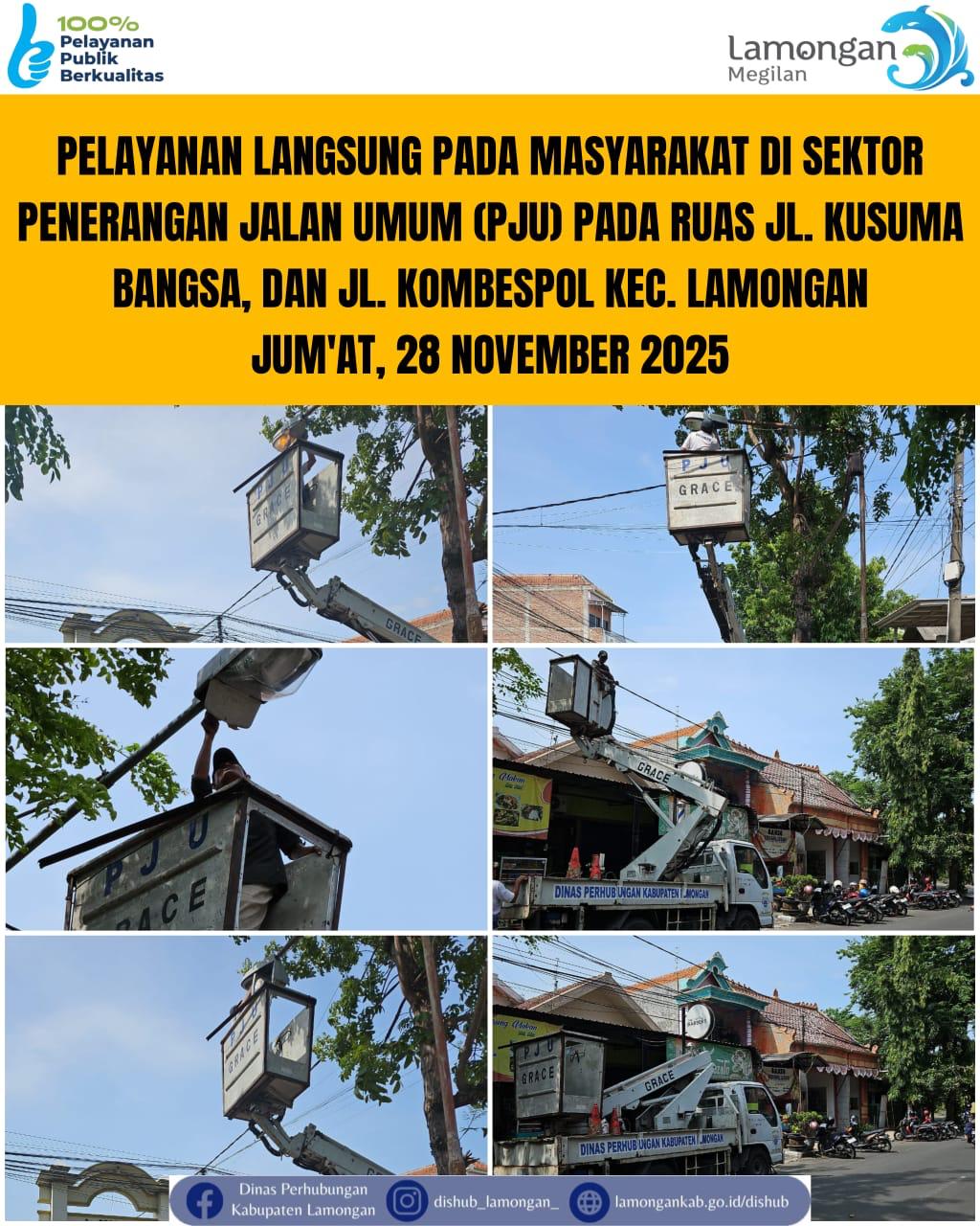 Foto: Pelayanan Langsung pada Masyarakat di Sektor Penerangan Jalan Umum (PJU) di Kecamatan Lamongan