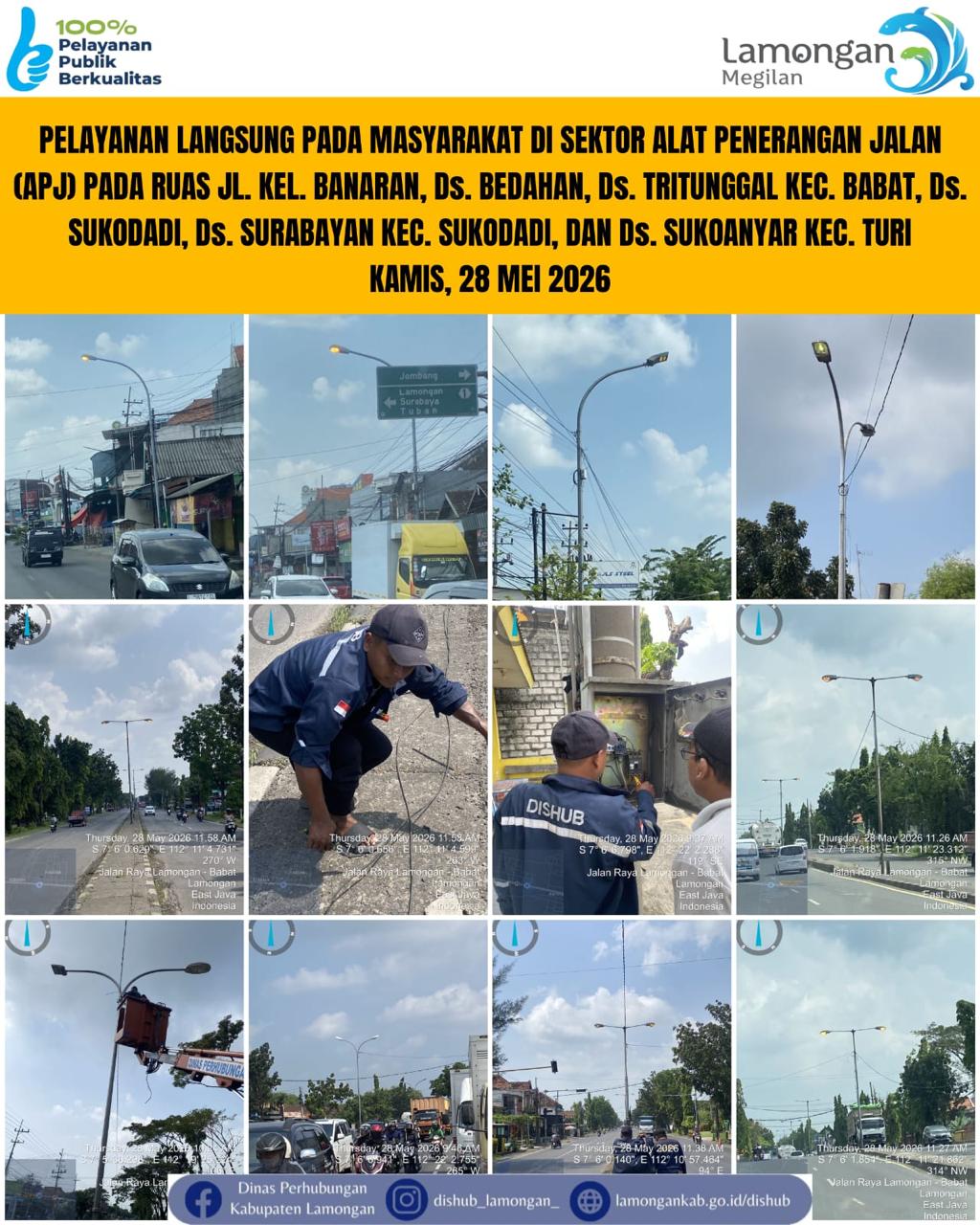 Foto: Pelayanan Langsung pada Masyarakat di Sektor Penerangan Jalan Umum (PJU) di Kecamatan Solokuro, Tikung, Deket, & Lamongan