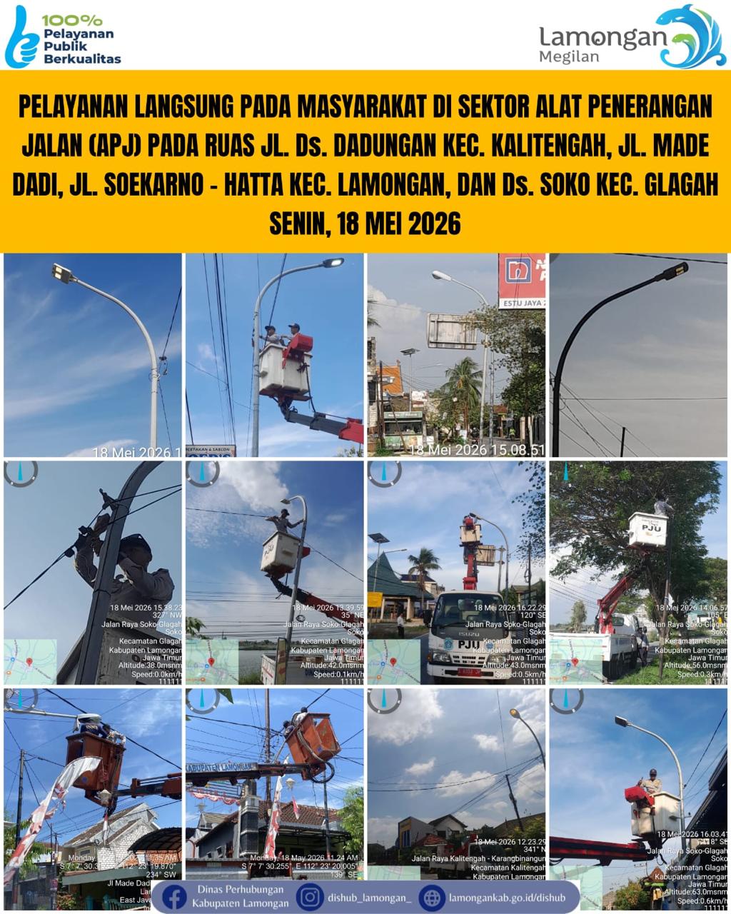 Foto: Pelayanan Langsung pada Masyarakat di Sektor Penerangan Jalan Umum (PJU) di Kecamatan Kalitengah, Lamongan, & Glagah