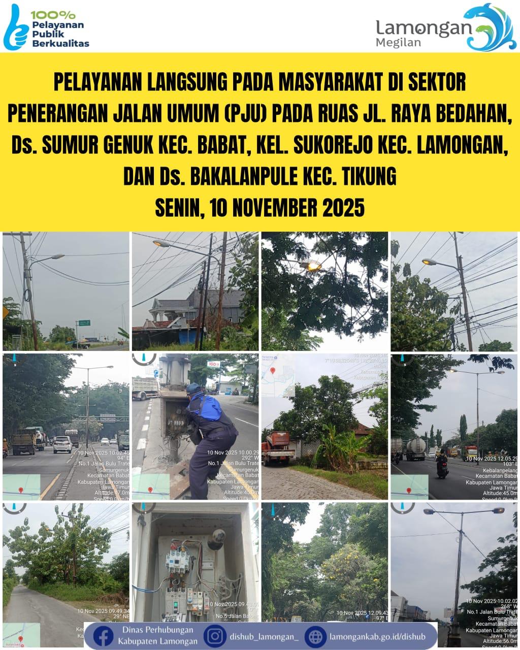 Foto: Pelayanan Langsung pada Masyarakat di Sektor Penerangan Jalan Umum (PJU) di Kecamatan Babat, Lamongan, & Tikung