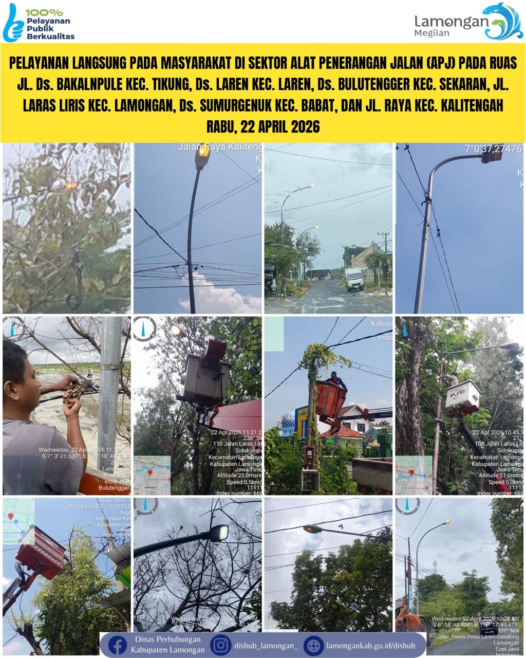 Foto: Pelayanan Langsung pada Masyarakat di Sektor Penerangan Jalan Umum (PJU) di Kecamatan Tikung, Laren, Sekaran, & Kalitengah