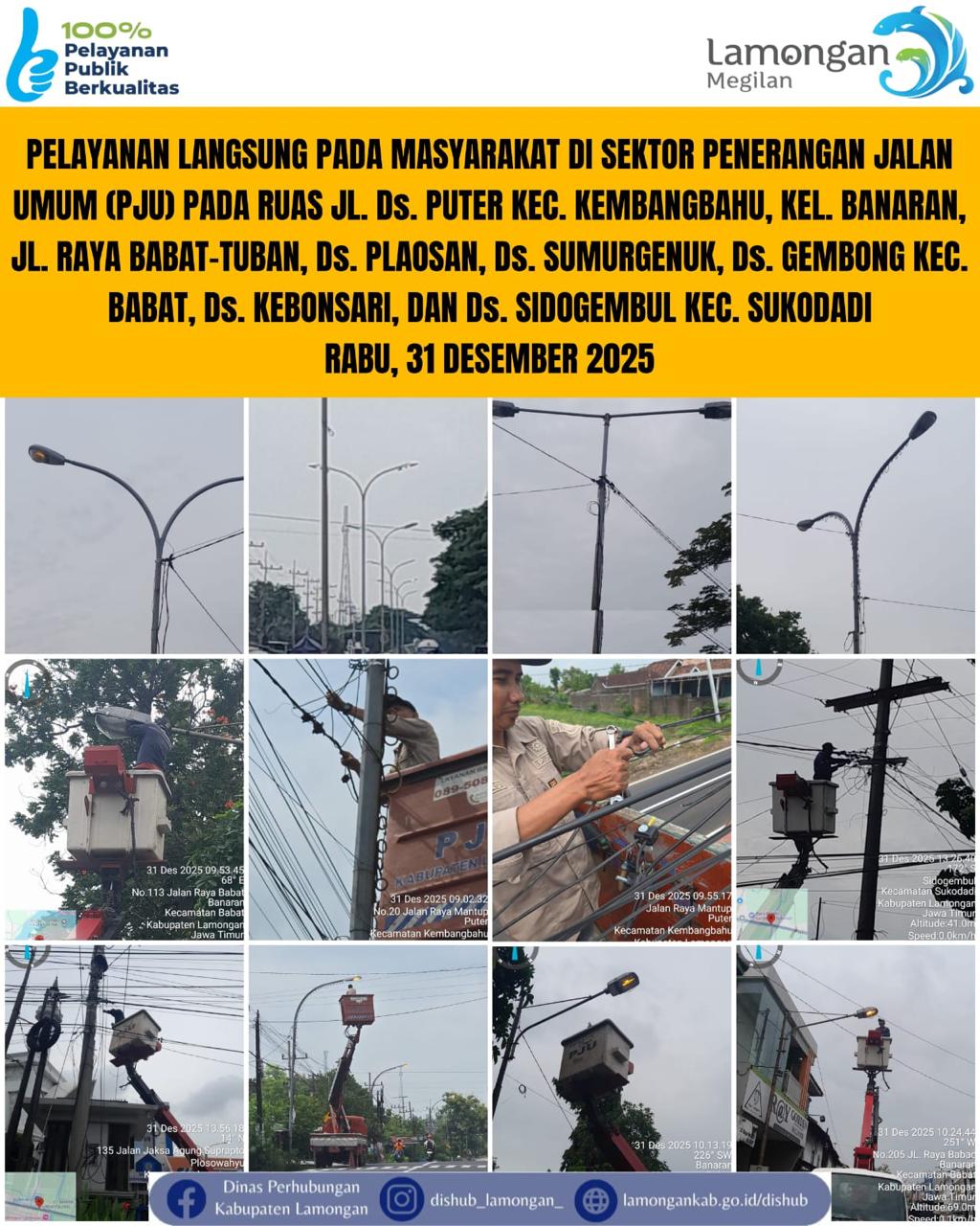 Foto: Pelayanan Langsung pada Masyarakat di Sektor Penerangan Jalan Umum (PJU) di Kecamatan Babat & Sukodadi