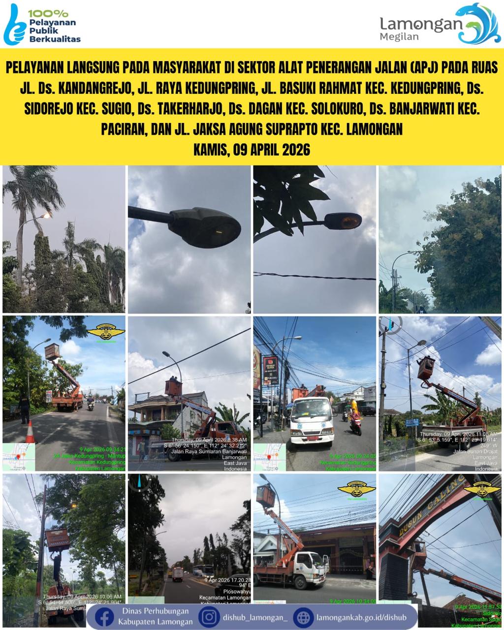 Foto: Pelayanan Langsung pada Masyarakat di Sektor Penerangan Jalan Umum (PJU) di Kecamatan Kedungpring, Solokuro, & Paciran