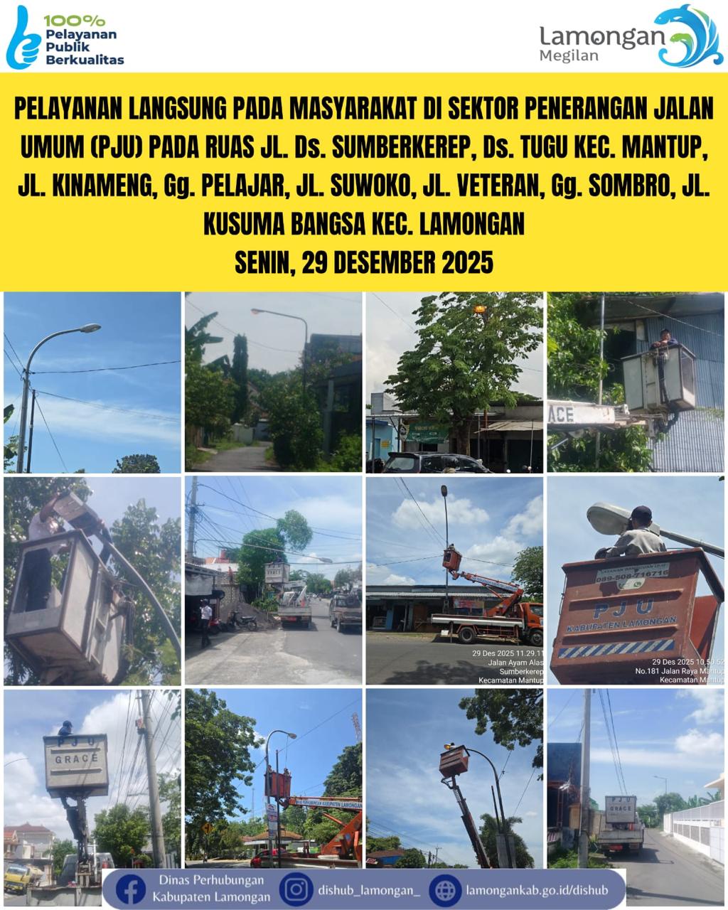 Foto: Pelayanan Langsung pada Masyarakat di Sektor Penerangan Jalan Umum (PJU) di Kecamatan Lamongan