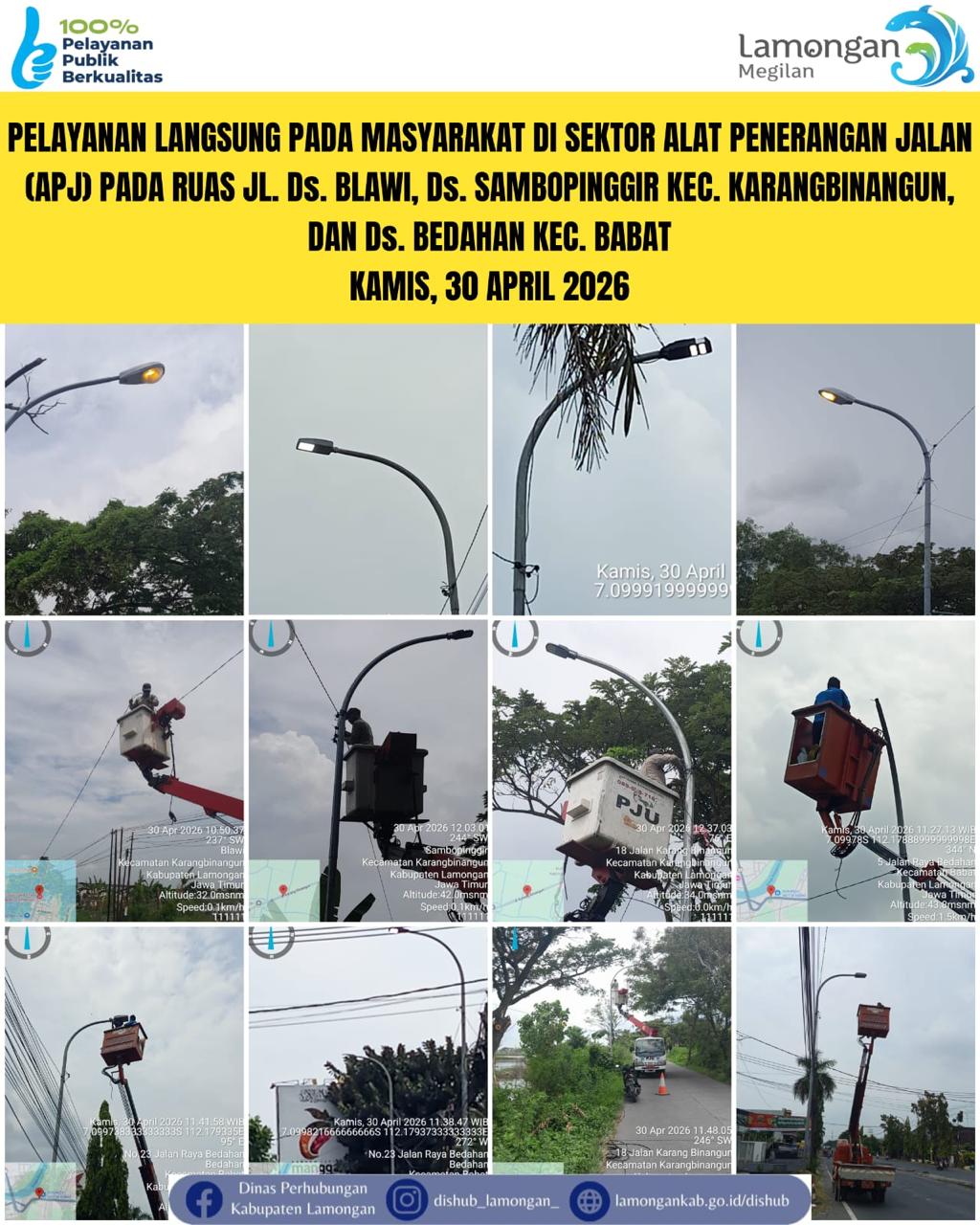 Foto: Pelayanan Langsung pada Masyarakat di Sektor Penerangan Jalan Umum (PJU) di Kecamatan Karangbinangun & Babat