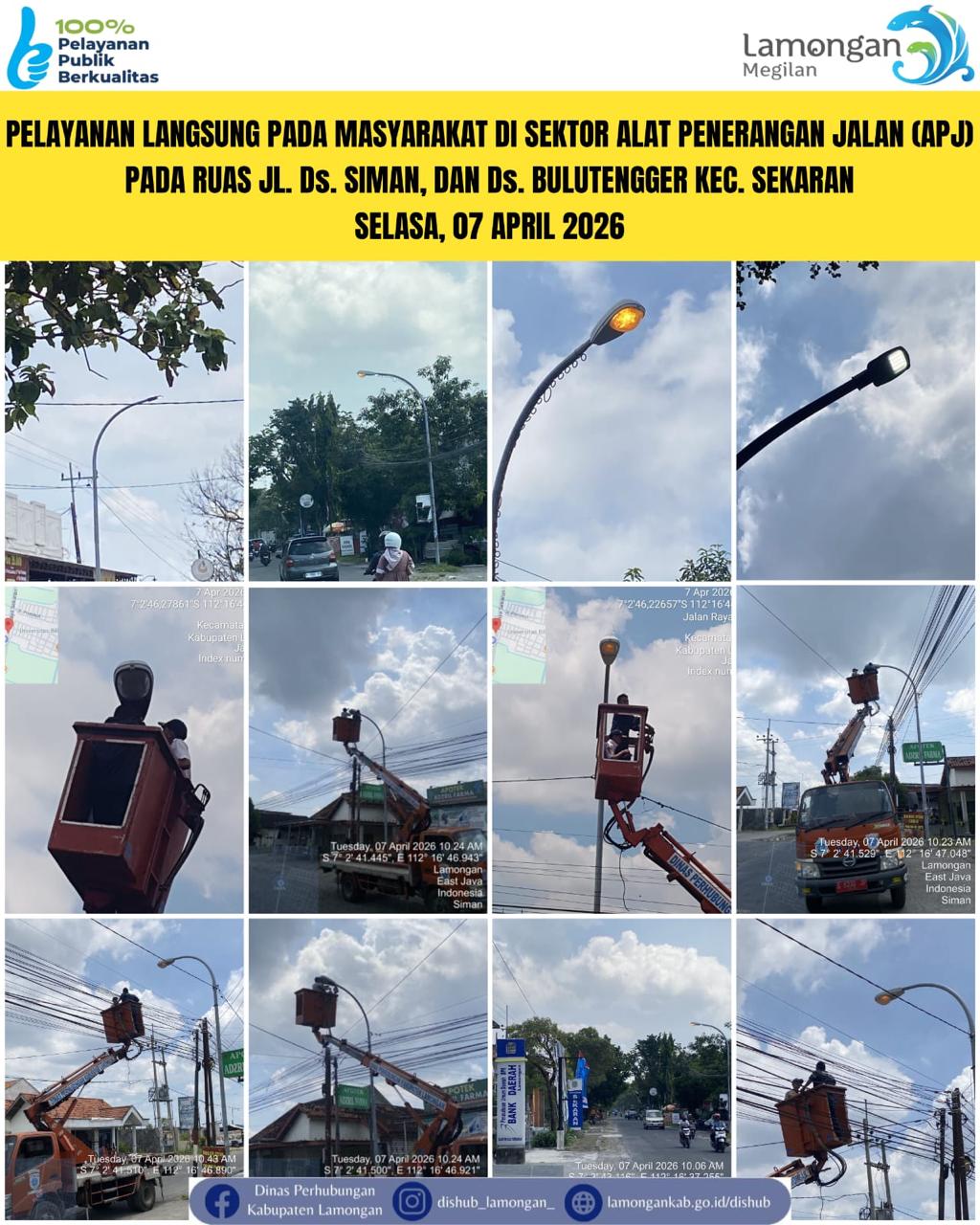 Foto: Pelayanan Langsung pada Masyarakat di Sektor Penerangan Jalan Umum (PJU) di Kecamatan Sekaran