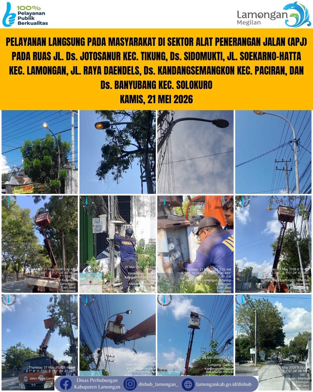 Foto: Pelayanan Langsung pada Masyarakat di Sektor Penerangan Jalan Umum (PJU) di Kecamatan Paciran, Solokuro, & Tikung