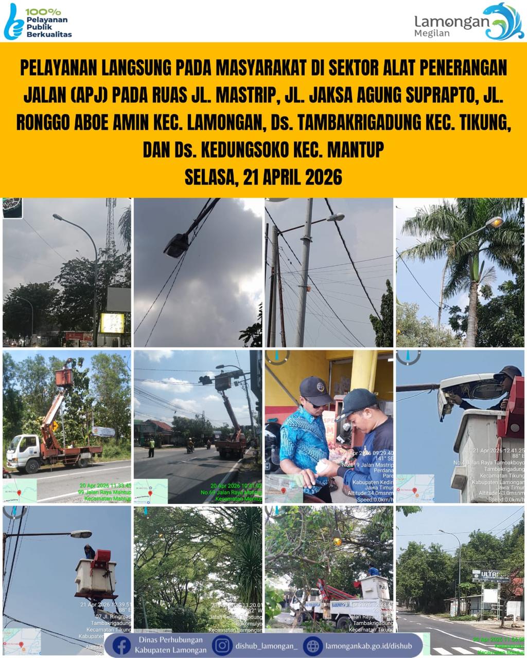 Foto: Pelayanan Langsung pada Masyarakat di Sektor Penerangan Jalan Umum (PJU) di Kecamatan Lamongan, Tikung, & Mantup