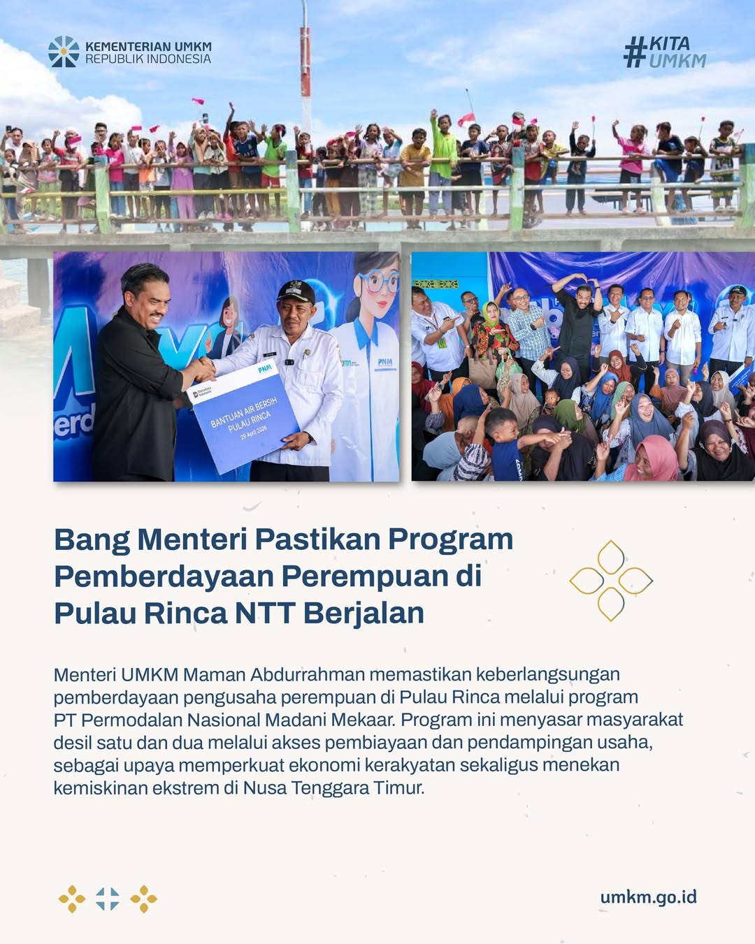 Foto: BAng MEnteri Pastikan Program Pemberdayaan Perempuan di Pulau Rinca NTT