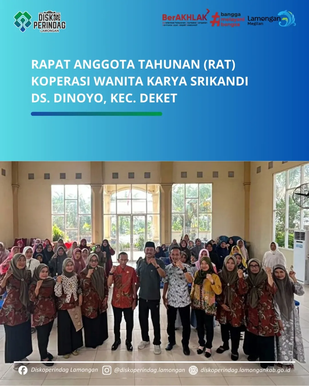 Foto: Rapat Anggota Tahunan (RAT) Koperasi Wanita Karya Srikandi Ds. Dinoyo Kec. Deket
