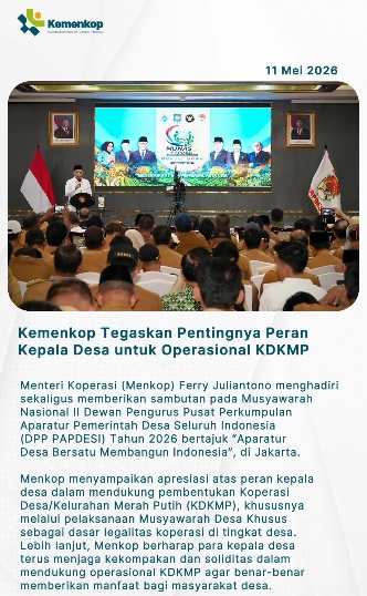 Foto: Kemenkop Tegaskan Pentingnya Peran Kepala Desa untuk Operasional KDKMP
