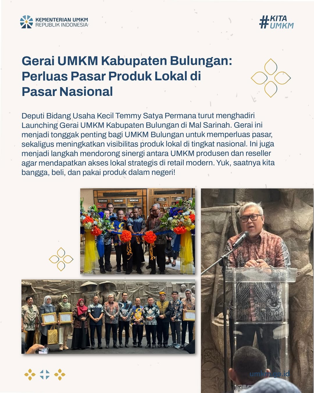 Foto: Gerai UMKM Kabupaten Bangkalan: Perluas Pasar Produk Lokal di PAsar Nasional
