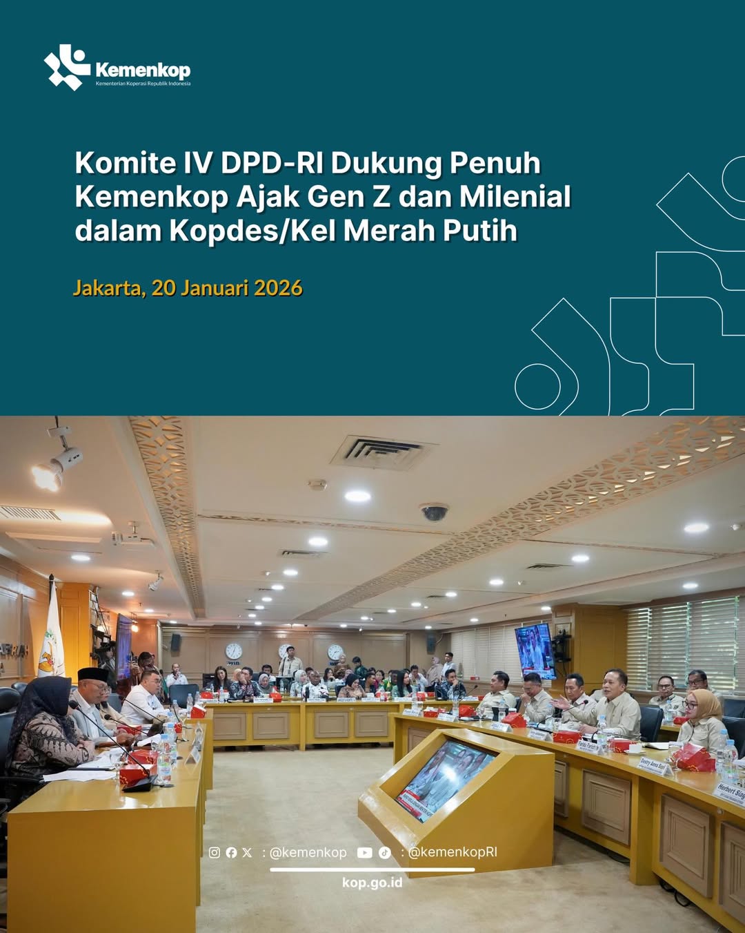 Foto: Komite IV DPD-RI Dukung Penuh Kemenkop Ajak Gen Z dan Milenial dalam KDKMP